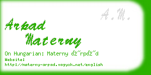 arpad materny business card